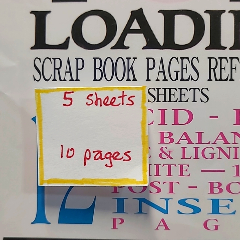 The Memory Collection Top Loading Scrapbook Pages Refill Pack 5 Sheets 10 Pages - Picture 2 of 6